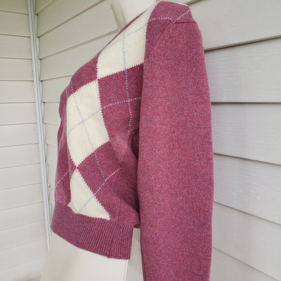 Vintage Andrew Stewart 100% Pure Lambswool Argyle Sweater Made in Scotland - Picture 4 of 7